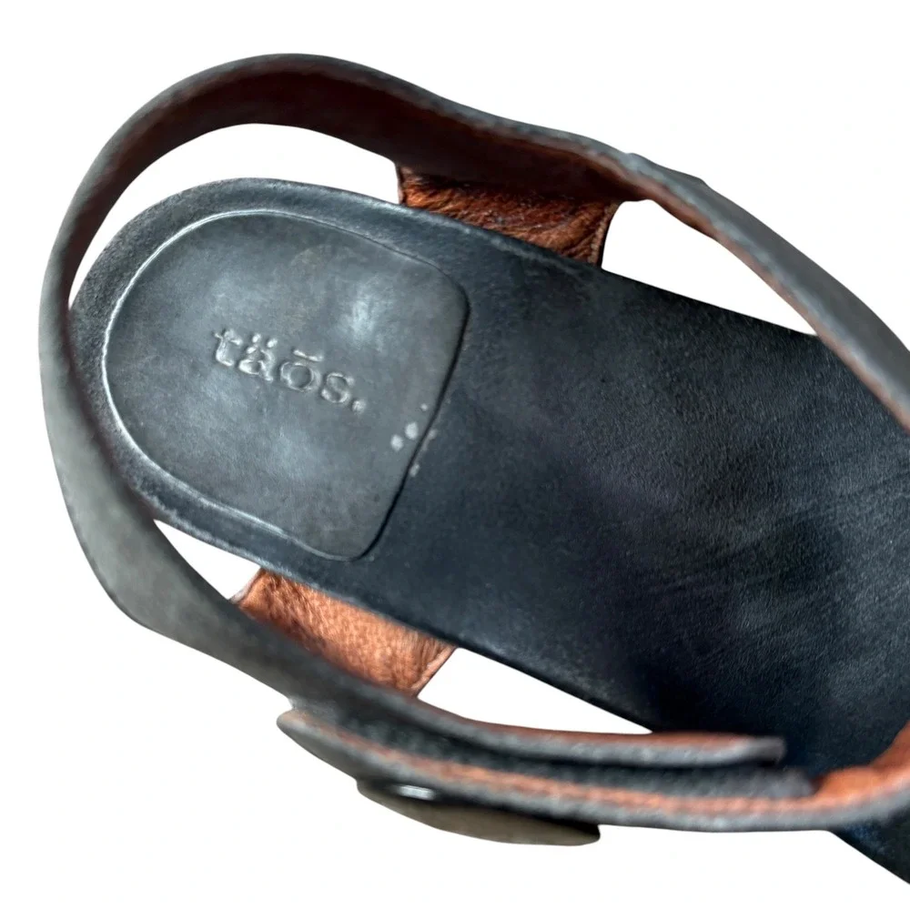 Taos Carousel 3209 Leather Wedge Sandals Gray EU 40 / US 9-9.5